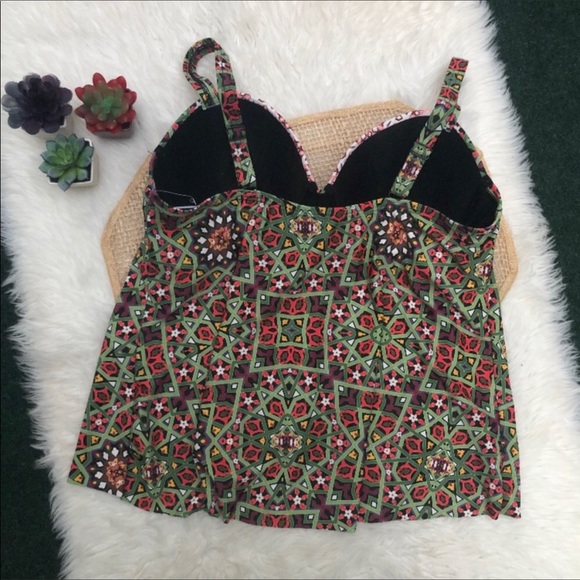 Swimsuits for All Tankini Swim Top Geo Print - Picture 6 of 12